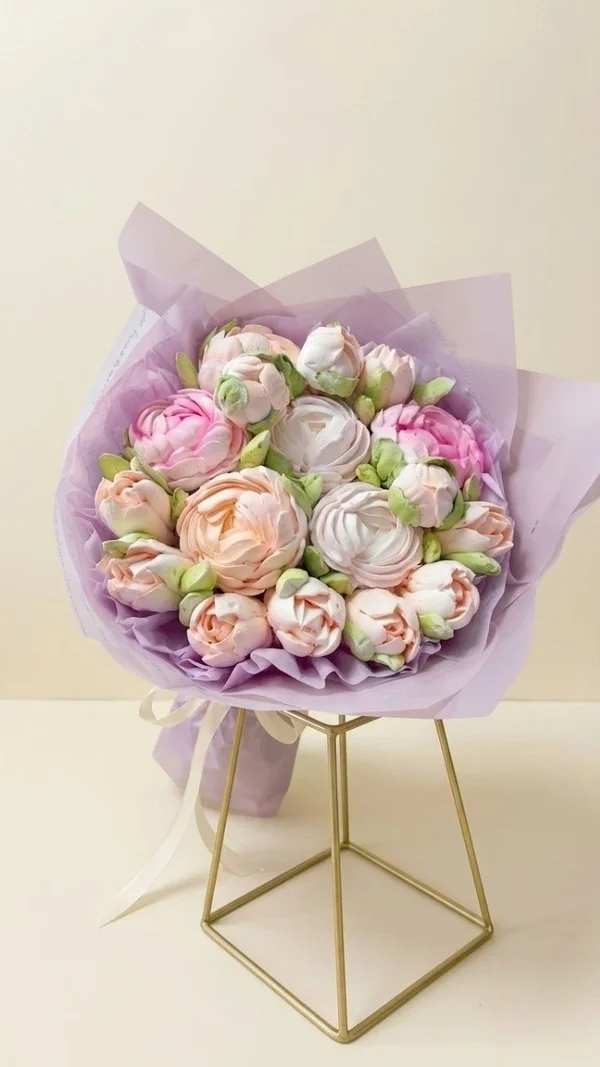 Букет зефирных цветов