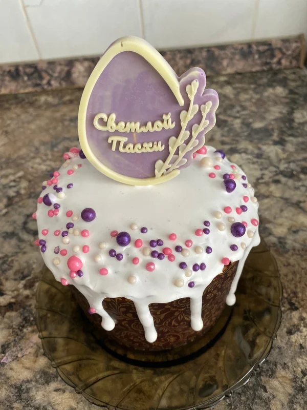 Куличик с топером на творожном тесте с изюмом и цукатами