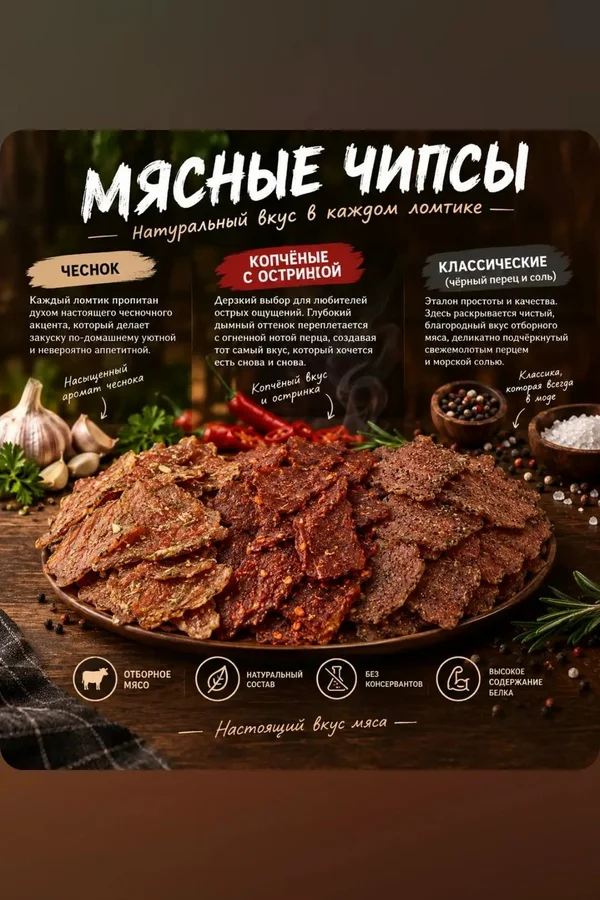 Домашние мясные чипсы