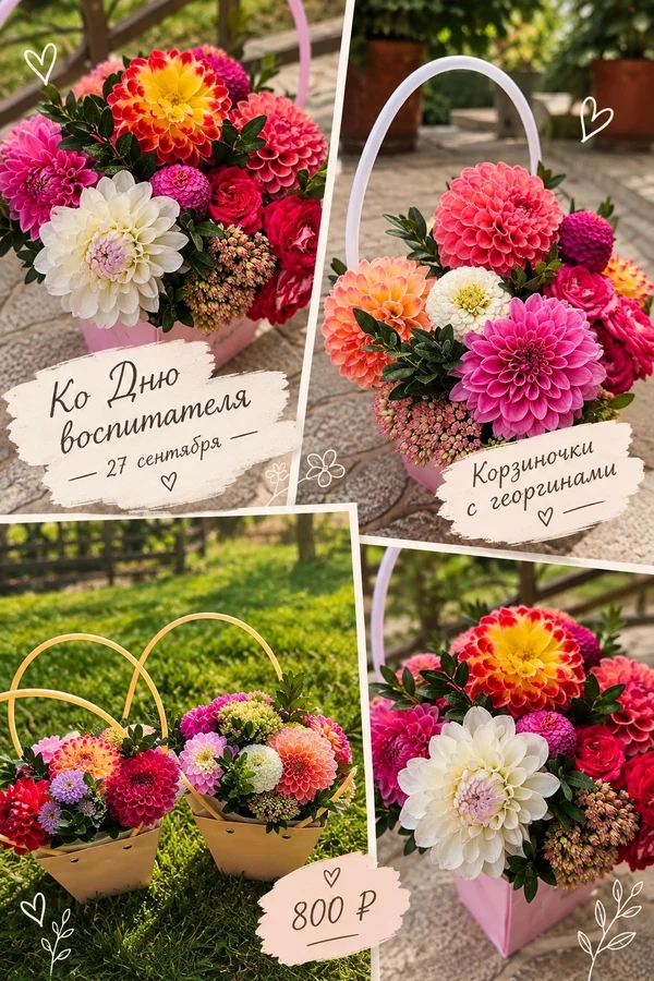 Корзиночка с георгинами