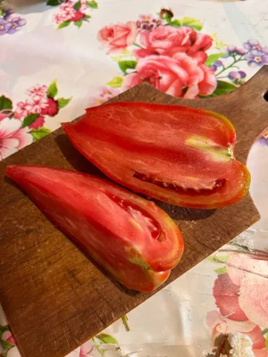 Домашний розовый мясистый помидор
