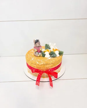 Тортик 2 в 1 (половинка наполеон, половинка медовик)