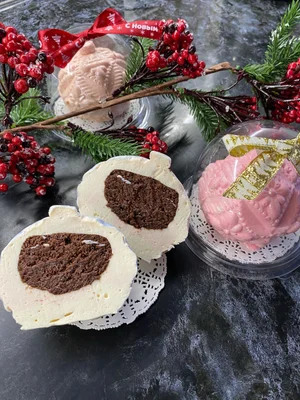 Шары из зефира с начинкой пирожных Картошка