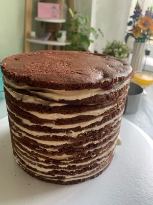 Коржи молочной девочки и шоколадной молочной девочки