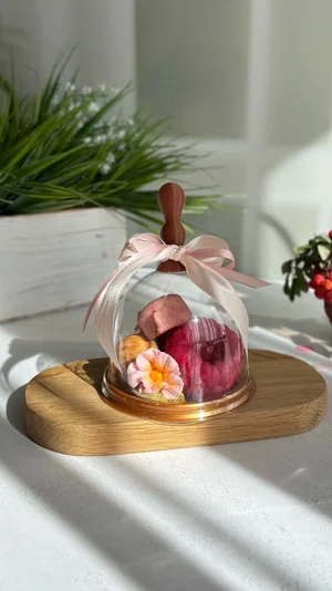 Орешки-ассорти с грибочками (печенье в шоколаде) - коробочка d16см