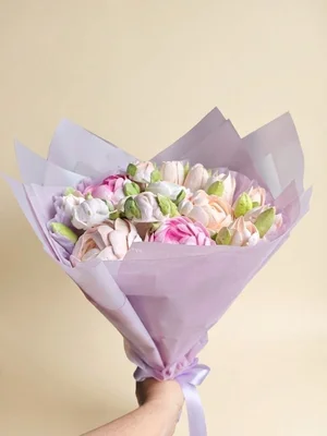 Букет зефирных цветов