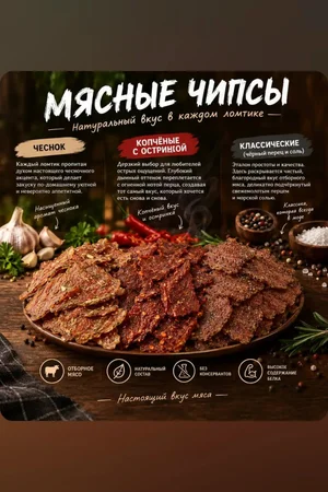 Домашние мясные чипсы