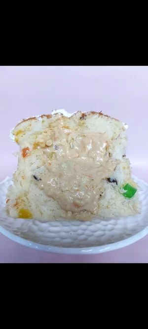 Ванильный кулич с карамельно-апельсиновой начинкой