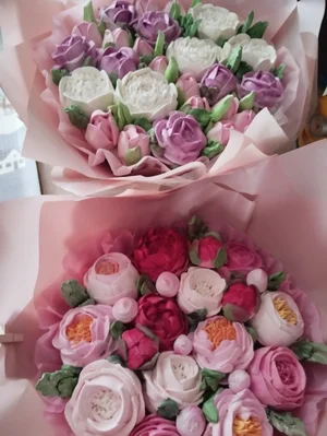 Зефирные цветы (букеты)